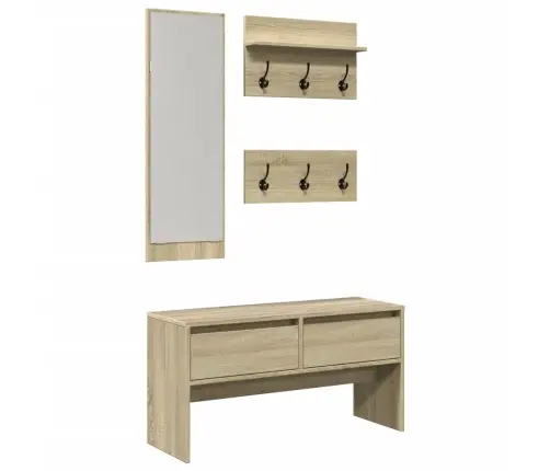 4-Daļīgs Koridora Mēbeļu Komplekts, Ozolkoka Krāsa, Koks Vidaxl