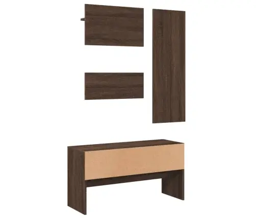 4-Osaline Esiku Mööblikomplekt, Pruun Tamm, Tehispuit