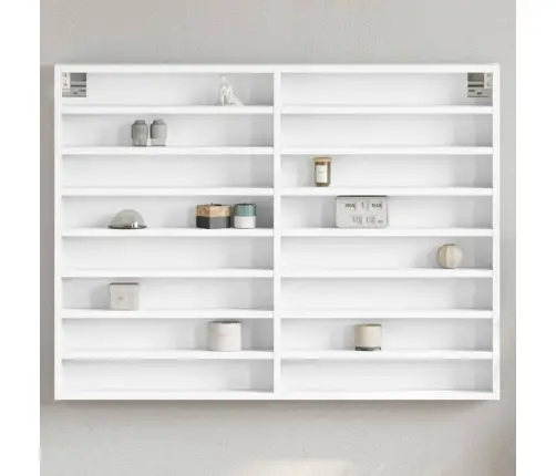 Vitrīnas Skapis, Balts, 100X8,5X75 Cm, Inženierijas Koks Vidaxl