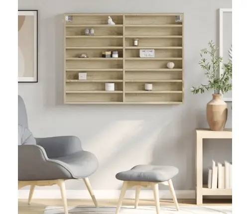 Vitrininė Spintelė, Sonoma Ąžuolo Spalvos, 100X8,5X75cm Mdp