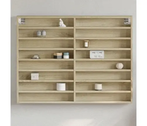 Vitrininė Spintelė, Sonoma Ąžuolo Spalvos, 100X8,5X75cm Mdp