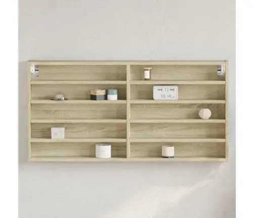 Vitrīna, Ozolkoka Krāsā, 100X8,5X50 Cm, Skaidu Plāksne Vidaxl