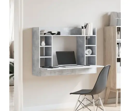 Sieninis Rašomasis Stalas, Betono Pilkas, 105X48X75cm Mediena