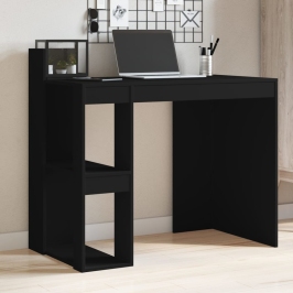 Biuro Stalas, Juodos Spalvos, 103,5X56,5X94cm Apdirbta Mediena