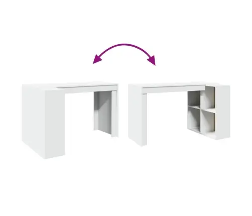 Rakstāmgalds, Balts, 123,5X73,5X75 Cm, Inženierijas Koks Vidaxl