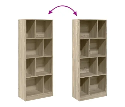 Grāmatplaukts, Ozola Krāsa, 57X28,5X141 Cm, Inženierijas Koks Vidaxl