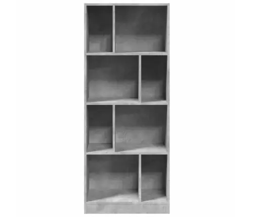 Grāmatplaukts, Betona Pelēks, 57X28,5X141 Cm, Inženierijas Koks Vidaxl