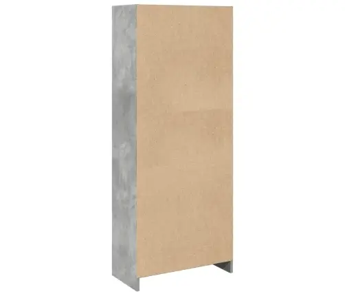 Grāmatplaukts, Betona Pelēks, 57X28,5X141 Cm, Inženierijas Koks Vidaxl