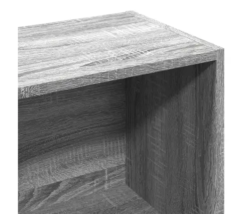 Grāmatplaukts, Pelēka Koka, 57X28,5X141 Cm, Inženierijas Koks Vidaxl
