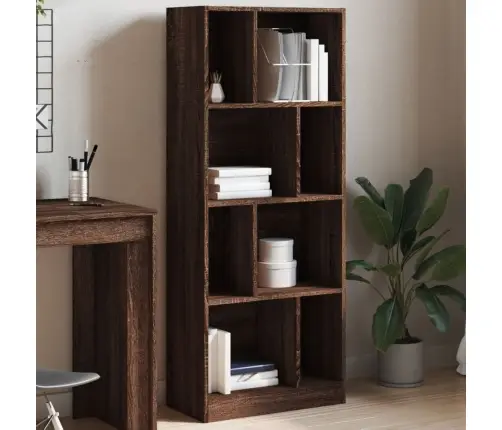 Grāmatplaukts, Brūna Ozola, 57X28,5X141 Cm, Inženierijas Koks Vidaxl