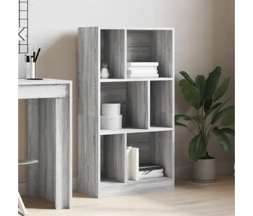 Grāmatplaukts, Pelēka Koka, 57X28,5X107,5 Cm, Inženierijas Koks Vidaxl