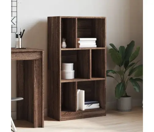 Grāmatplaukts, Brūna Ozola, 57X28,5X107,5 Cm, Inženierijas Koks Vidaxl