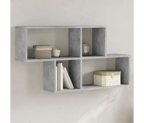 Sienas Plaukts, Betona Pelēks, 100X20X53 Cm, Inženierijas Koks Vidaxl