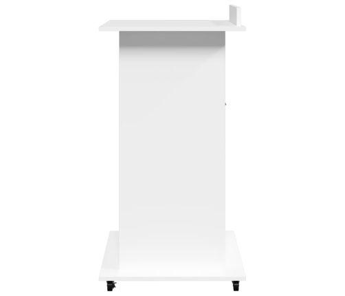 Lektora Galds Ar Riteņiem Un Atvilktni, Balts, 55X55X107 Cm Vidaxl