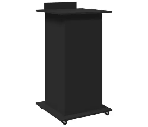 Tribūna Su Ratukais Ir Stalčiumi, Juoda, 55X55X107cm Mediena