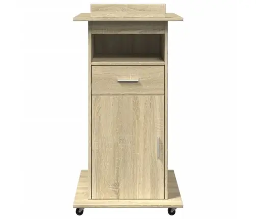 Tribūna Su Ratukais Ir Stalčiumi, Ąžuolo, 55X55X107cm Mediena