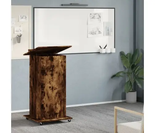 Tribūna Su Ratukais Ir Stalčiumi, Ruda, 55X55X107cm Mediena
