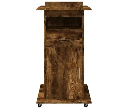 Tribūna Su Ratukais Ir Stalčiumi, Ruda, 55X55X107cm Mediena