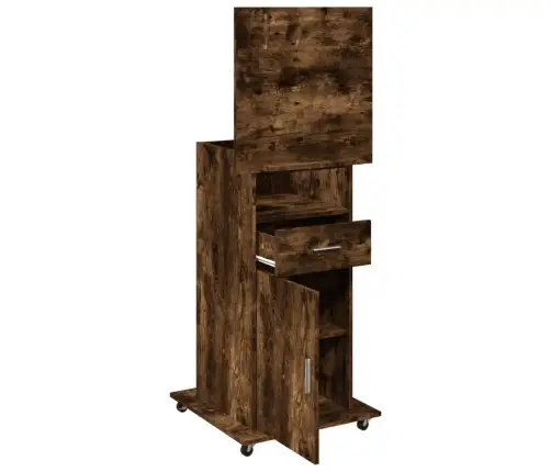 Tribūna Su Ratukais Ir Stalčiumi, Ruda, 55X55X107cm Mediena