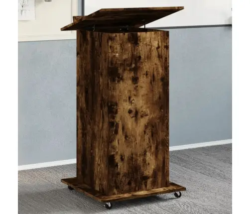 Tribūna Su Ratukais Ir Stalčiumi, Ruda, 55X55X107cm Mediena