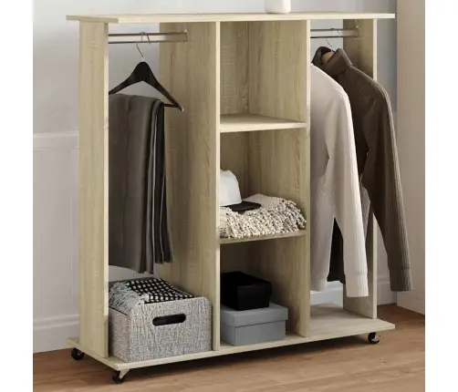 Skapis Ar Riteņiem, 102X38X110 Cm, Ozolkoka, Inženierijas Koks Vidaxl