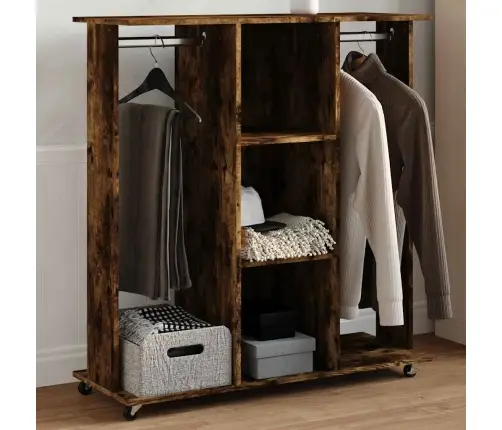 Skapis Ar Riteņiem, 102X38X110 Cm, Ozolkoka, Inženierijas Koks Vidaxl