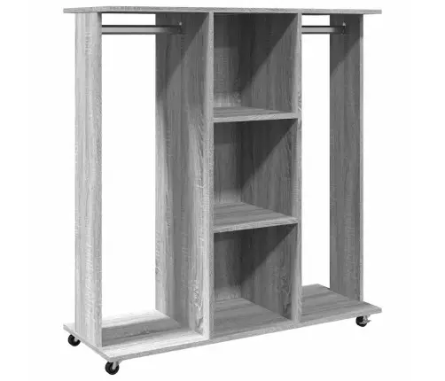 Skapis Ar Riteņiem, 102X38X110 Cm, Pelēka Ozola, Koks Vidaxl