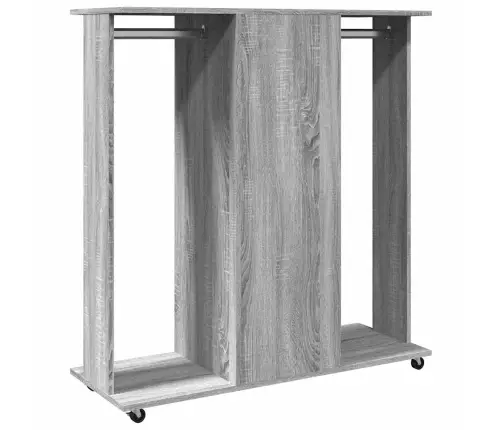 Skapis Ar Riteņiem, 102X38X110 Cm, Pelēka Ozola, Koks Vidaxl