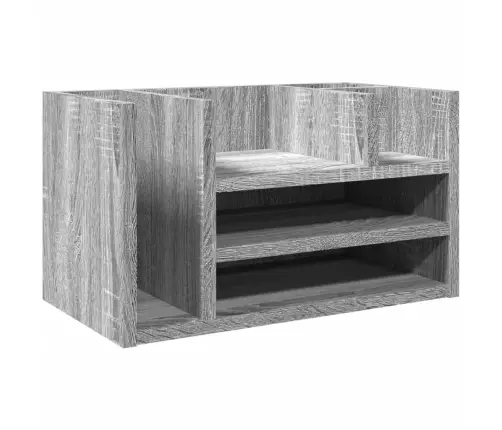 Rakstāmgalda Organizators, Pelēka Ozola, 44,5X24X25 Cm, Koks Vidaxl