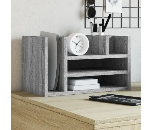 Rakstāmgalda Organizators, Pelēka Ozola, 44,5X24X25 Cm, Koks Vidaxl