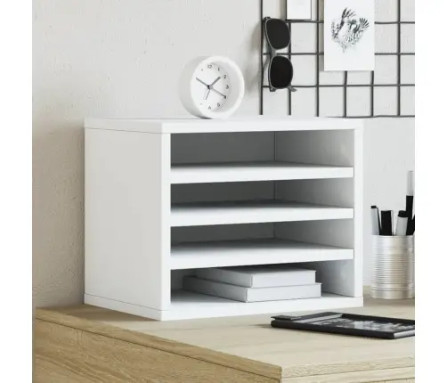 Rakstāmgalda Organizators, Balts, 36X26X29,5 Cm, Koks Vidaxl