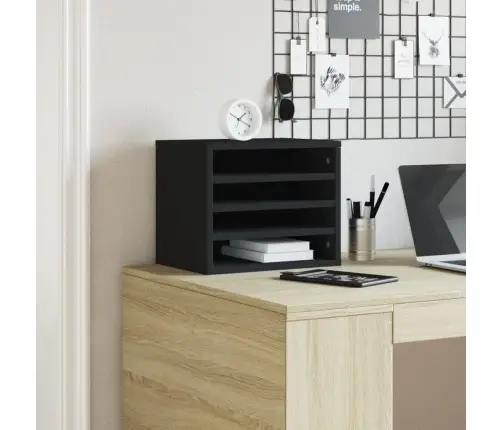 Kirjutuslaua Korrastaja, Must, 36 X 26 X 29,5 cm Tehispuit