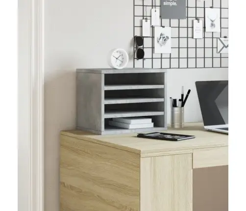 Rakstāmgalda Organizators, Betona Pelēks, 36X26X29,5 Cm, Koks Vidaxl