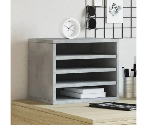 Rakstāmgalda Organizators, Betona Pelēks, 36X26X29,5 Cm, Koks Vidaxl