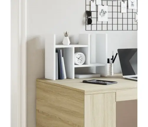 Rakstāmgalda Organizators, Balts, 34,5X15,5X35,5 Cm, Koks Vidaxl