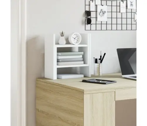 Rakstāmgalda Organizators, Balts, 34,5X15,5X35,5 Cm, Koks Vidaxl