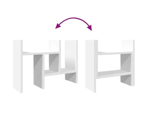 Rakstāmgalda Organizators, Balts, 34,5X15,5X35,5 Cm, Koks Vidaxl