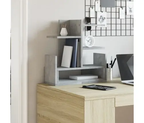 Rakstāmgalda Organizators, Betona Pelēks, 49X20X52,5 Cm, Koks Vidaxl