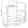 Rakstāmgalda Organizators, Pelēka Ozola, 49X20X52,5 Cm, Koks Vidaxl