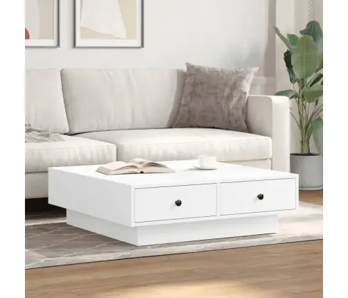 Kafijas Galdiņš, Balts, 90X90X28 Cm, Skaidu Plāksne Vidaxl