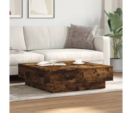 Kafijas Galdiņš, Ozola Krāsa, 90X90X28 Cm, Inženierijas Koks Vidaxl