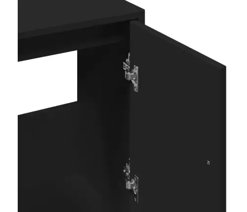 Izlietnes Skapītis, Melns, 63X29X55 Cm, Inženierijas Koks Vidaxl