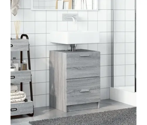 Izlietnes Skapītis, Pelēks, 40X37X59 Cm, Inženierijas Koks Vidaxl