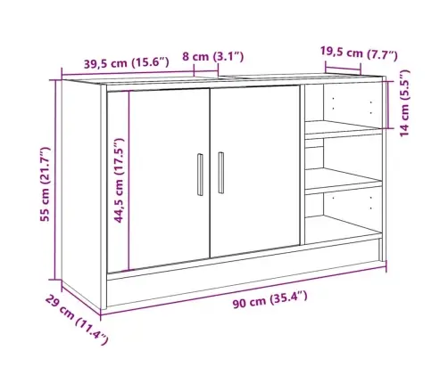 Izlietnes Skapītis, Betonpelēks, 90X29X55 Cm, Inženierijas Koks Vidaxl Izlietnes Skapītis, Betonpelēks, 90X29X55 Cm, Inženierijas Koks Vidaxl