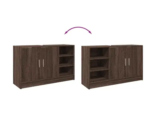 Izlietnes Skapītis, Brūna Ozola, 90X29X55 Cm, Inženierijas Koks Vidaxl