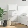 Sienas Naktsskapītis Ar Led Apgaismojumu, Balti Vidaxl