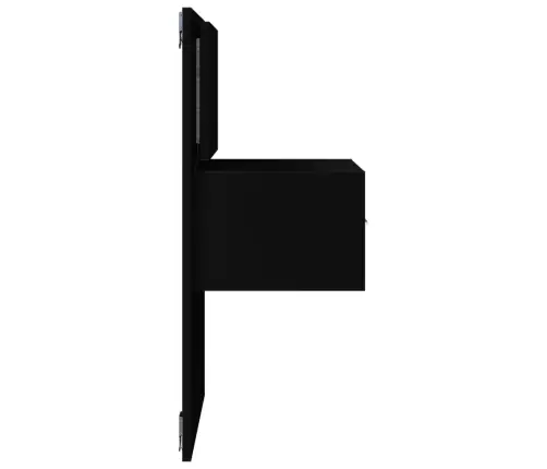 Sienas Naktsskapīši Ar Led Apgaismojumu, Melni Vidaxl