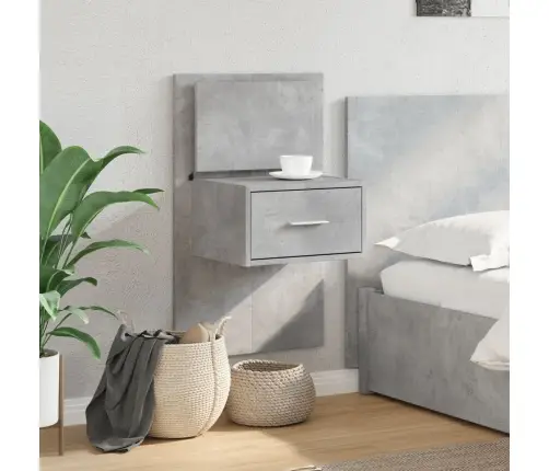 Sienas Naktsskapītis Ar Led Apgaismojumu, Betona Pelēks Vidaxl