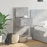 Sienas Naktsskapītis Ar Led Apgaismojumu, Betona Pelēks Vidaxl