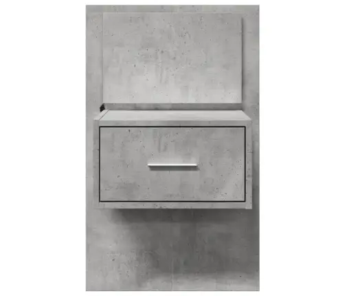 Sienas Naktsskapītis Ar Led Apgaismojumu, Betona Pelēks Vidaxl